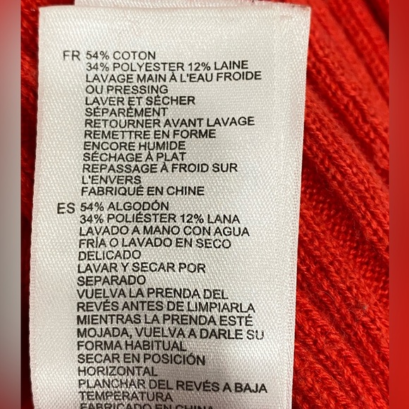 Reiss Clarisse Cherry Red Ribbed Turtleneck Wool Blend Pullover Sweater S - Picture 7 of 9